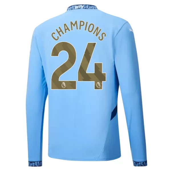 Manchester City Champions 24 Heimtrikot 24/25 Langarm für Herren