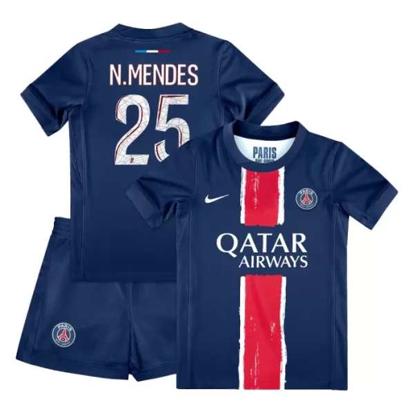 Paris Saint-Germain Nuno Mendes 25 Heimtrikot 24/25 für Kinder