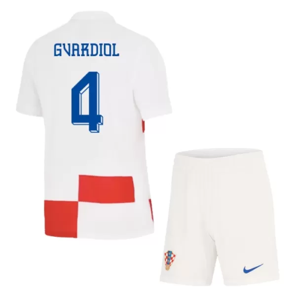 Kroatien Josko Gvardiol 4 Heimtrikot Euro 2024 für Kinder