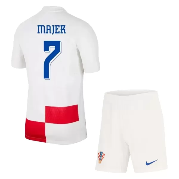 Kroatien Majer 7 Heimtrikot Euro 2024 für Kinder