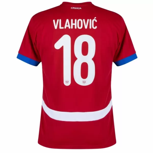 Serbien Dušan Vlahovic 18 Heimtrikot Euro 2024 für Herren