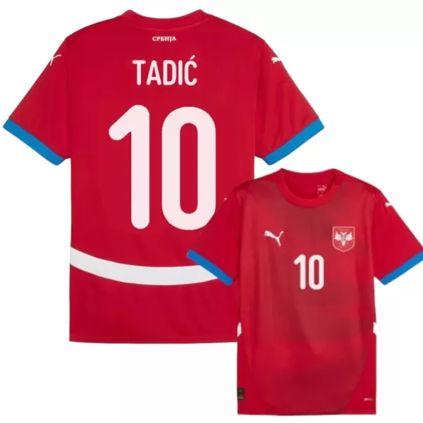 Serbien Tadic 10 Heimtrikot Euro 2024 für Herren