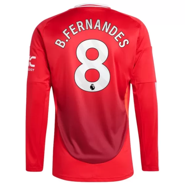 Manchester United Bruno Fernandes 8 Heimtrikot 24/25 Langarm für Herren