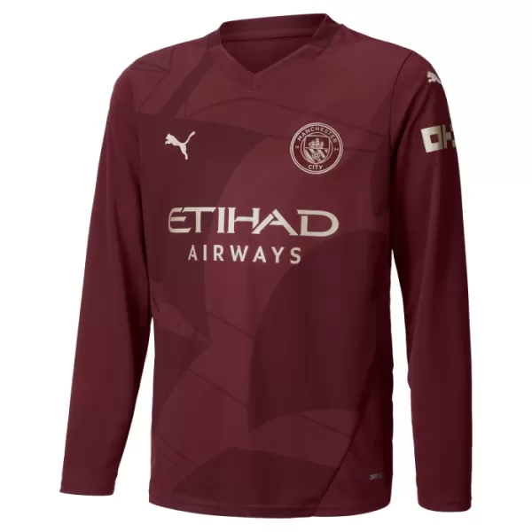 Manchester City Ausweichtrikot 24/25 Langarm für Kinder