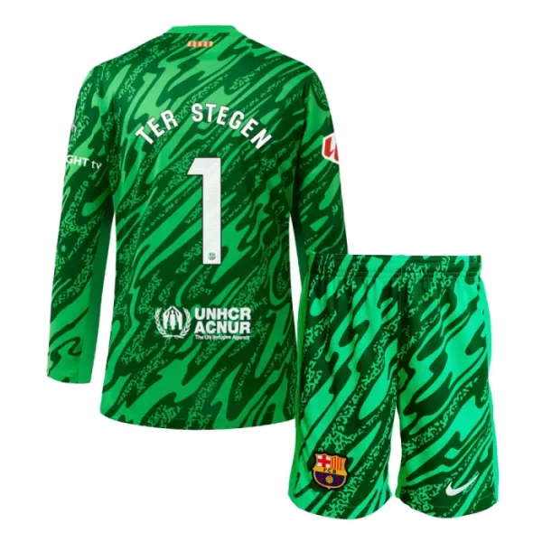 FC Barcelona Marc-André ter Stegen 1 Torwart Heimtrikot 24/25 Langarm für Kinder