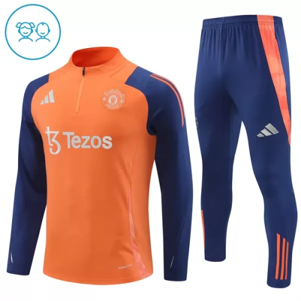 Manchester United Trainingspullover-Set 24/25 für Kinder Orange