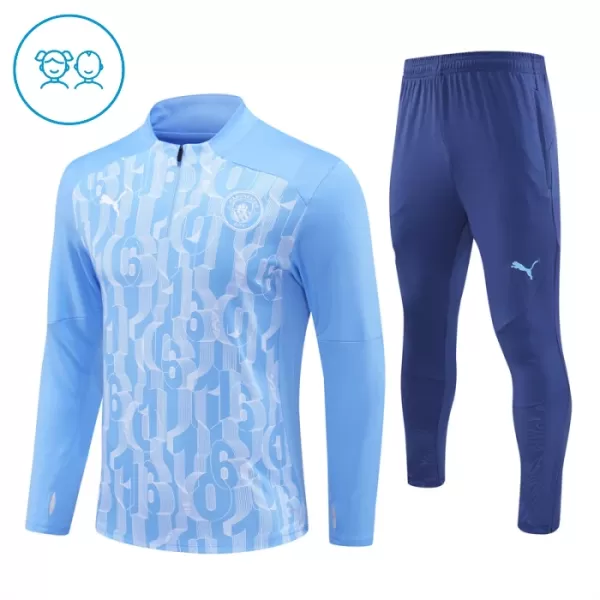 Manchester City Trainingspullover-Set 24/25 für Kinder Blau