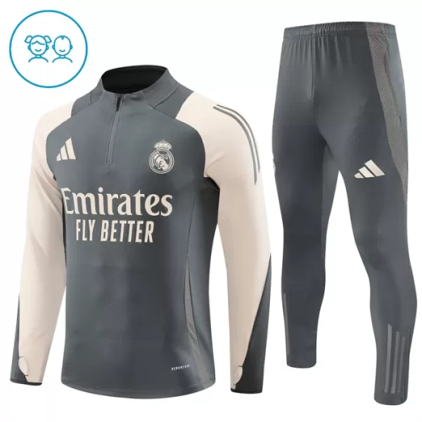 Real Madrid Trainingspullover-Set 24/25 für Kinder Grau