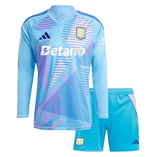 Aston Villa Torwart Trikot 24/25 Langarm für Kinder Blau