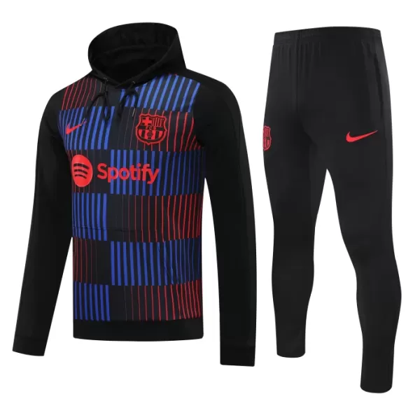 Barcelona Trainingspullover-Kit mit Kapuzenpullover 24/25 für Herren Navy