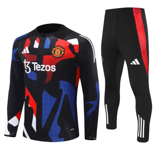 Manchester United Trainingspullover-Set 24/25 für Herren Schwarz