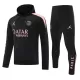 Paris Saint-Germain Trainingspullover-Kit mit Kapuzenpullover 24/25 für Herren Schwarz