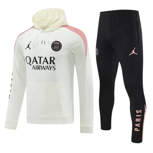 Paris Saint-Germain Trainingspullover-Kit mit Kapuzenpullover 24/25 für Herren Weiß