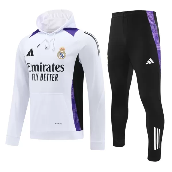 Real Madrid Trainingspullover-Kit mit Kapuzenpullover 24/25 für Herren Weiß