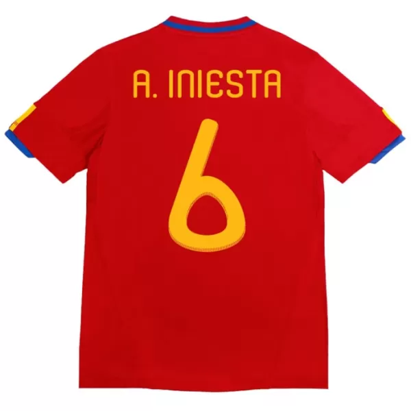 Spanien A. Iniesta 6 2010 Heimtrikot Retro für Herren